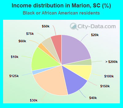 Income distribution in Marion, SC (%)