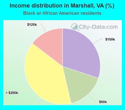 Income distribution in Marshall, VA (%)