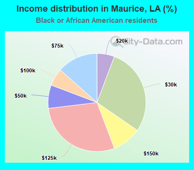 Income distribution in Maurice, LA (%)