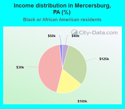 Income distribution in Mercersburg, PA (%)