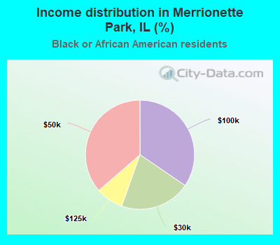 Income distribution in Merrionette Park, IL (%)