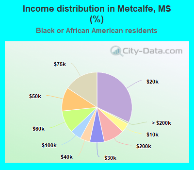Income distribution in Metcalfe, MS (%)