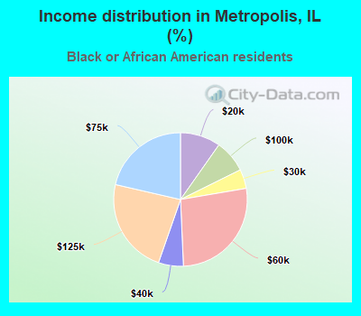 Income distribution in Metropolis, IL (%)