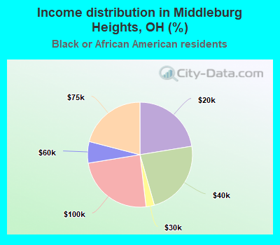Income distribution in Middleburg Heights, OH (%)