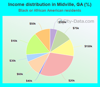 Income distribution in Midville, GA (%)