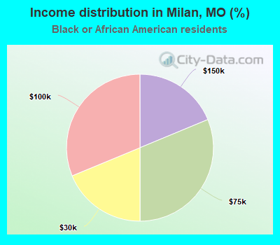 Income distribution in Milan, MO (%)