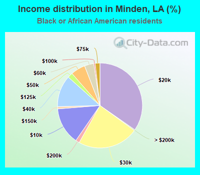 Income distribution in Minden, LA (%)