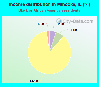 Income distribution in Minooka, IL (%)