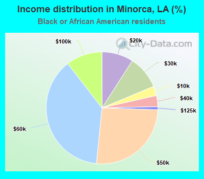 Income distribution in Minorca, LA (%)