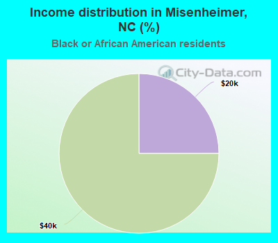 Income distribution in Misenheimer, NC (%)