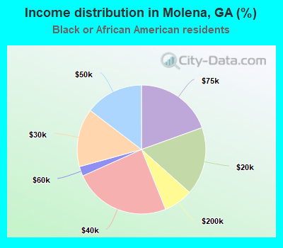 Income distribution in Molena, GA (%)