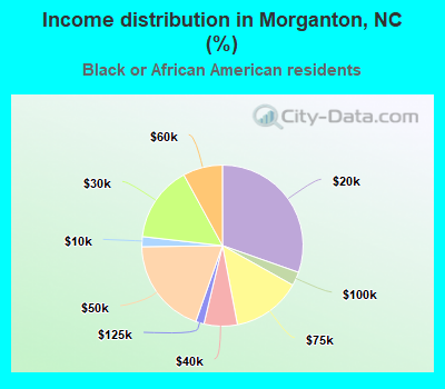 Income distribution in Morganton, NC (%)
