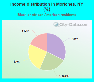 Income distribution in Moriches, NY (%)