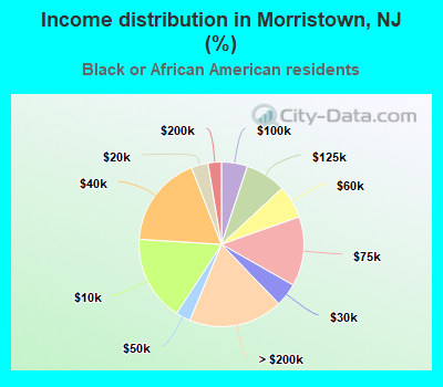 Income distribution in Morristown, NJ (%)