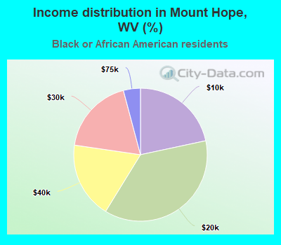 Income distribution in Mount Hope, WV (%)