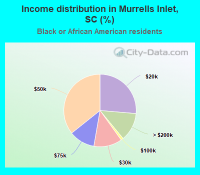 Income distribution in Murrells Inlet, SC (%)