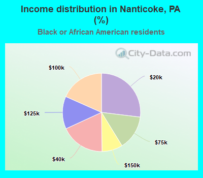 Income distribution in Nanticoke, PA (%)