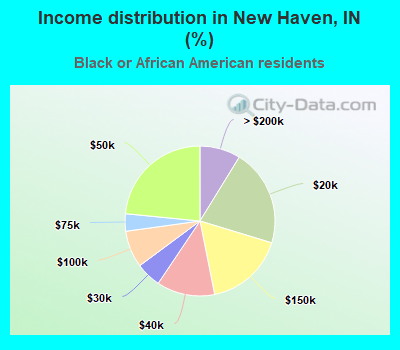 Income distribution in New Haven, IN (%)