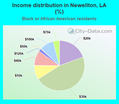 Income distribution in Newellton, LA (%)