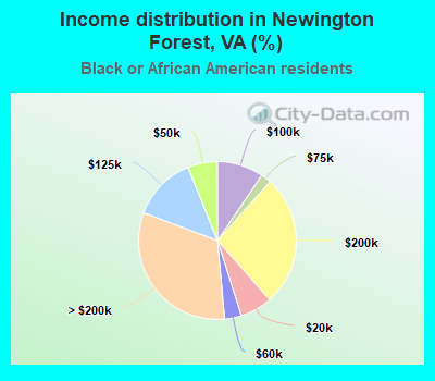 Income distribution in Newington Forest, VA (%)