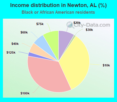 Income distribution in Newton, AL (%)