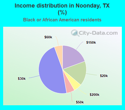Income distribution in Noonday, TX (%)