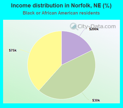 Income distribution in Norfolk, NE (%)