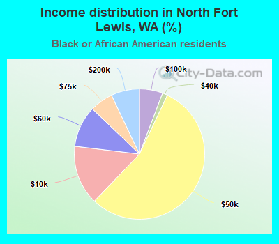 Income distribution in North Fort Lewis, WA (%)