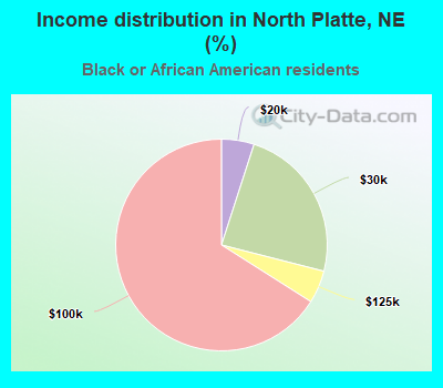 Income distribution in North Platte, NE (%)