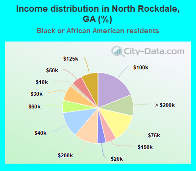 Income distribution in North Rockdale, GA (%)