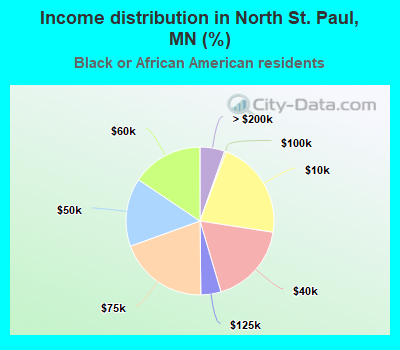 Income distribution in North St. Paul, MN (%)