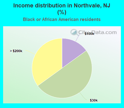 Income distribution in Northvale, NJ (%)