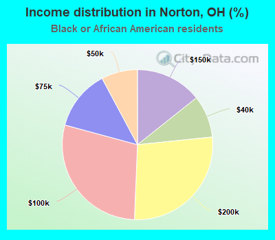 Income distribution in Norton, OH (%)
