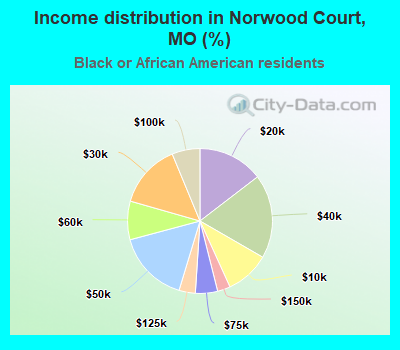 Income distribution in Norwood Court, MO (%)