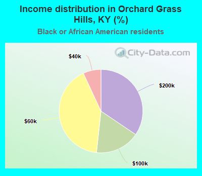 Income distribution in Orchard Grass Hills, KY (%)