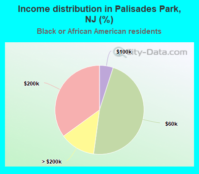 Income distribution in Palisades Park, NJ (%)