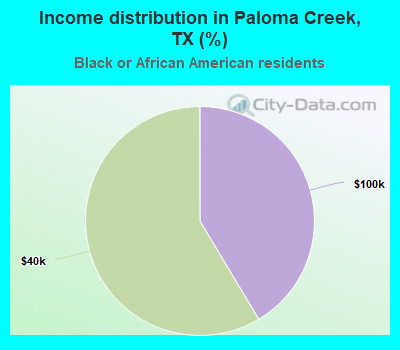 Income distribution in Paloma Creek, TX (%)