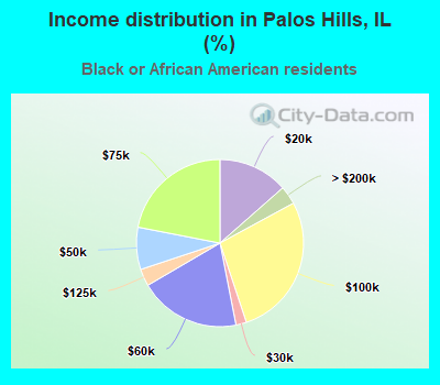Income distribution in Palos Hills, IL (%)