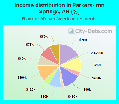 Income distribution in Parkers-Iron Springs, AR (%)