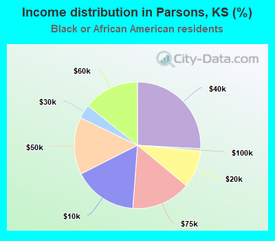 Income distribution in Parsons, KS (%)