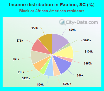 Income distribution in Pauline, SC (%)