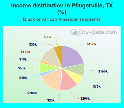 Income distribution in Pflugerville, TX (%)