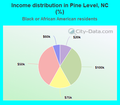 Income distribution in Pine Level, NC (%)