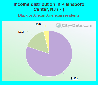 Income distribution in Plainsboro Center, NJ (%)