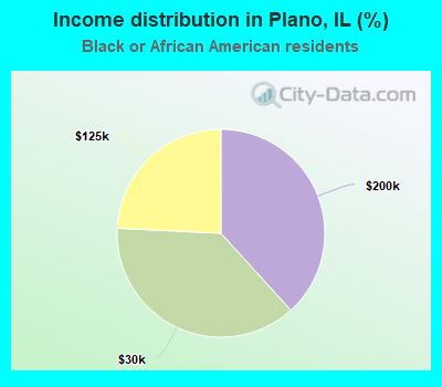 Income distribution in Plano, IL (%)