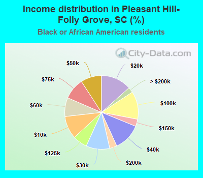 Income distribution in Pleasant Hill-Folly Grove, SC (%)