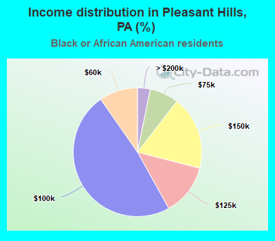 Income distribution in Pleasant Hills, PA (%)