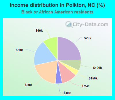 Income distribution in Polkton, NC (%)