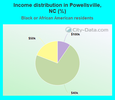 Income distribution in Powellsville, NC (%)