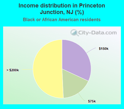 Income distribution in Princeton Junction, NJ (%)